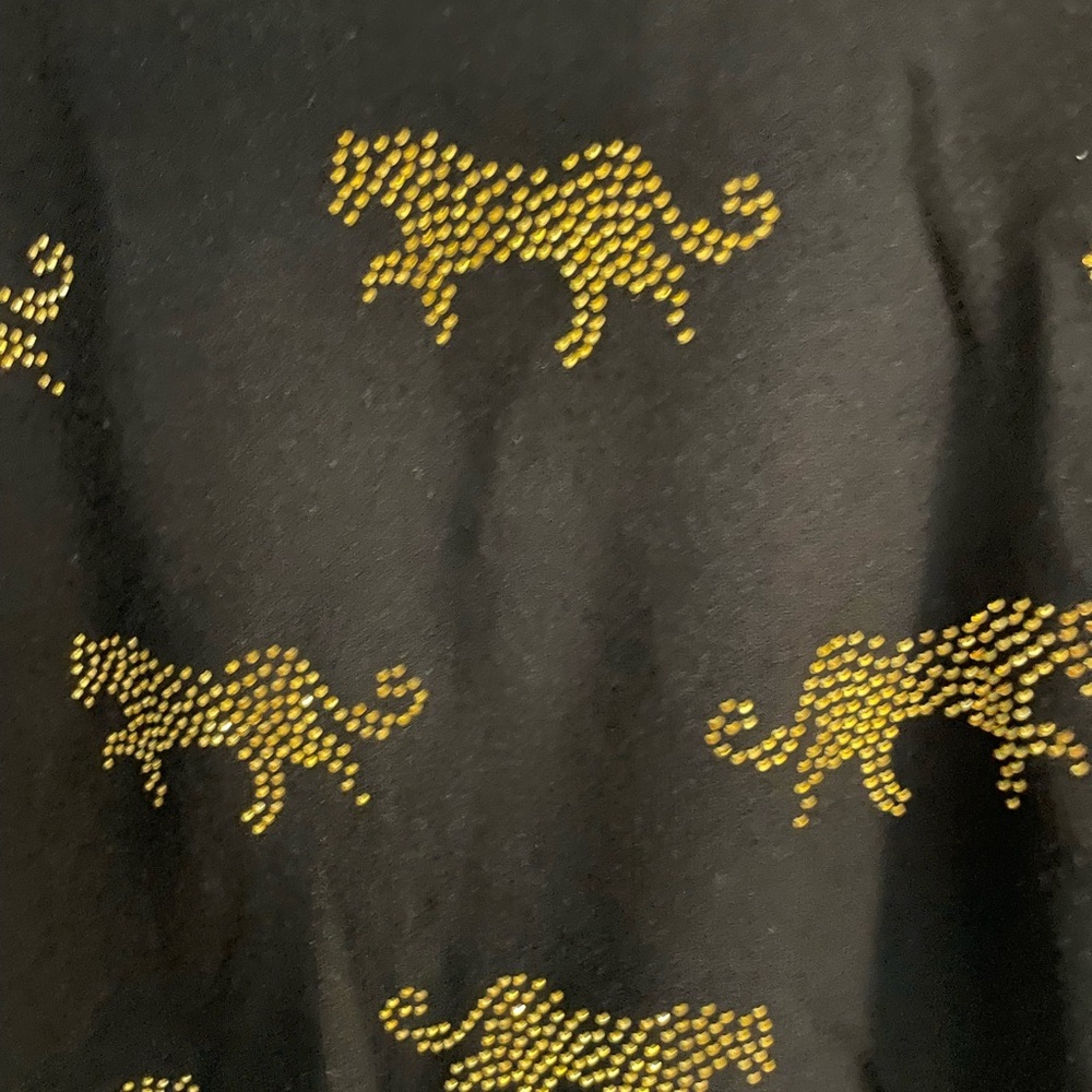 LIV Milano Black Sweater with Gold Leopard Design - Picture 4 of 10